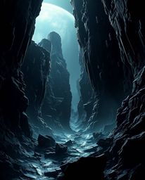 Immerse yourself in an intense jet black futuristic sci-fi style digital glitch landscape, where advanced technology and spac