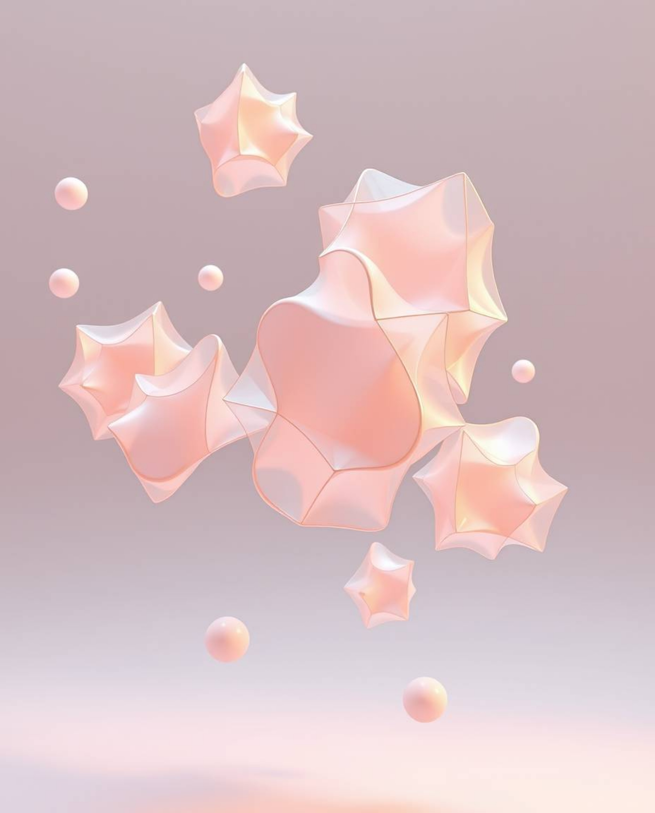 Explore captivating 3D renders featuring fluid organic blobs and translucent materials gracefully floating in space. These in