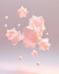 Explore captivating 3D renders featuring fluid organic blobs and translucent materials gracefully floating in space. These in