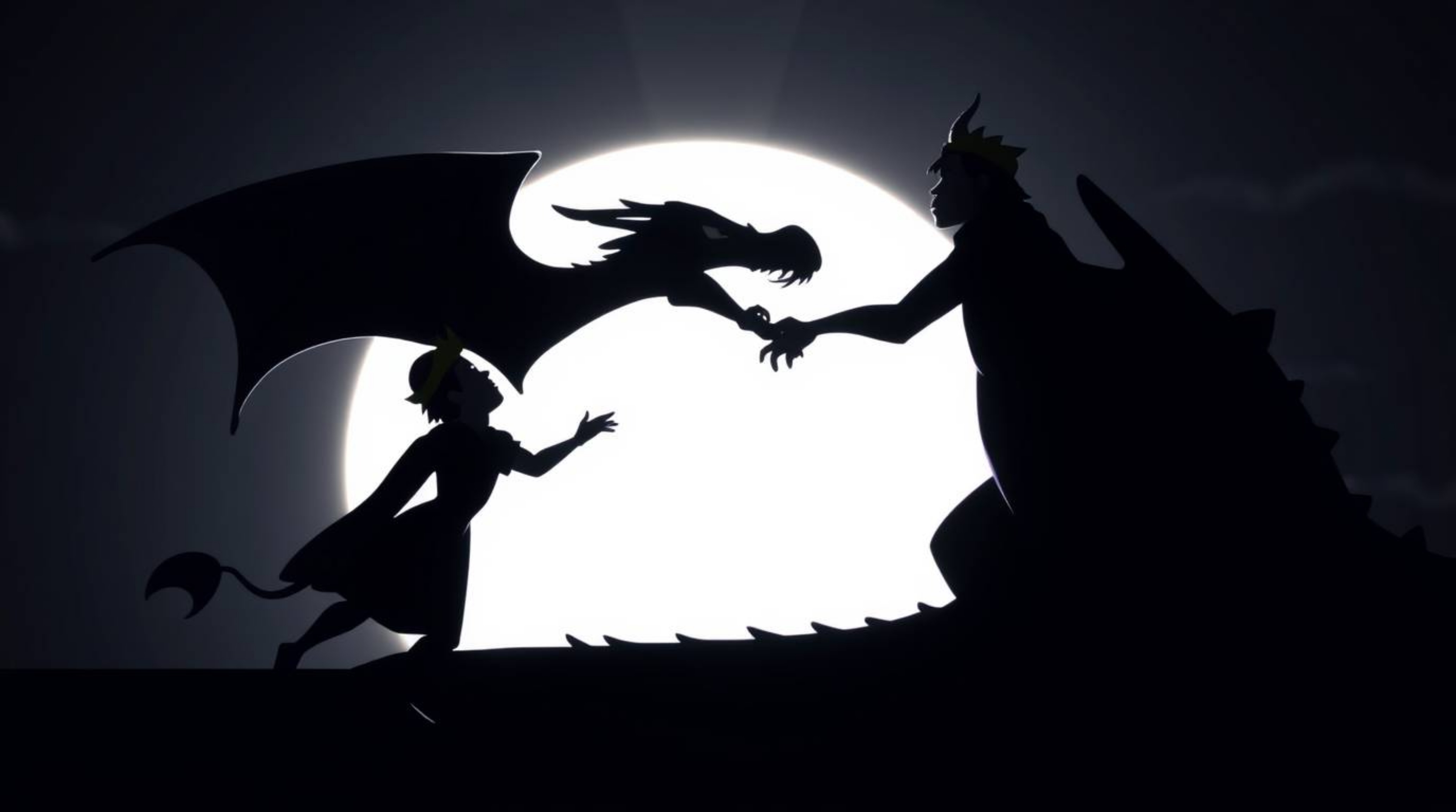 A captivating image depicting a charming prince battling a fearsome dragon, rendered in a classic 1950s animation style.  The