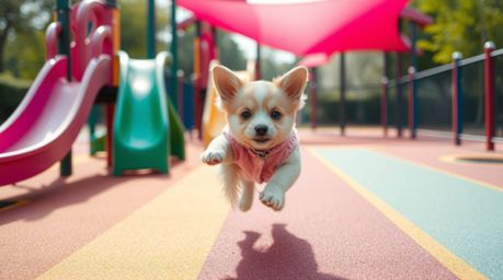 Experience a dramatic slow-motion journey through a vibrant playground, brought to life with complementary colors and adorabl
