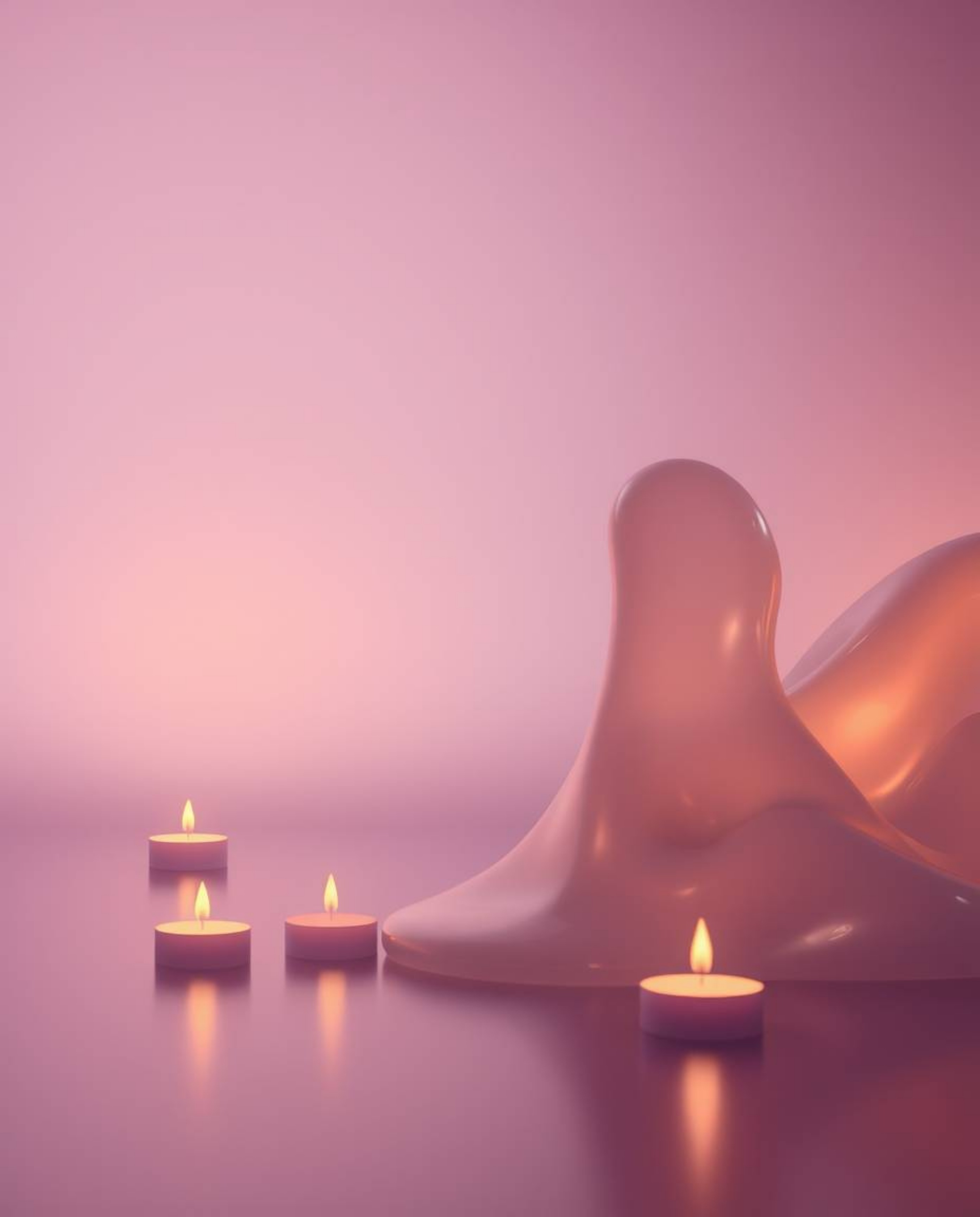 Explore a captivating realm where smooth gradient transitions meet surreal 3D fluid shapes resembling melted glass, all withi