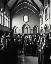 Step into a timeless world of magic with these stunning black and white photographs.  A magical school filled with young wiza