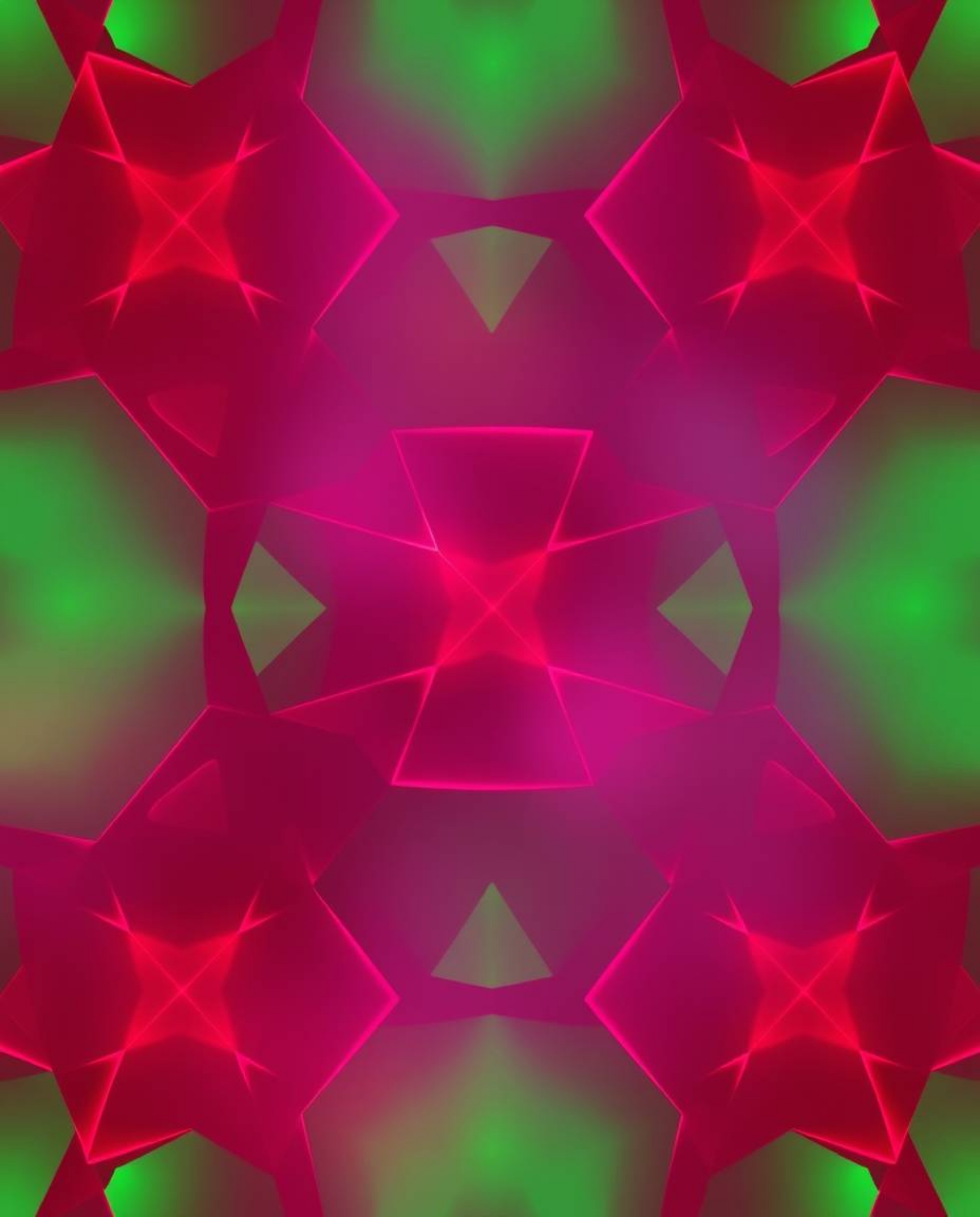 A captivating digital painting featuring a distinct split composition.  It showcases a seamless geometric pattern of hexagons