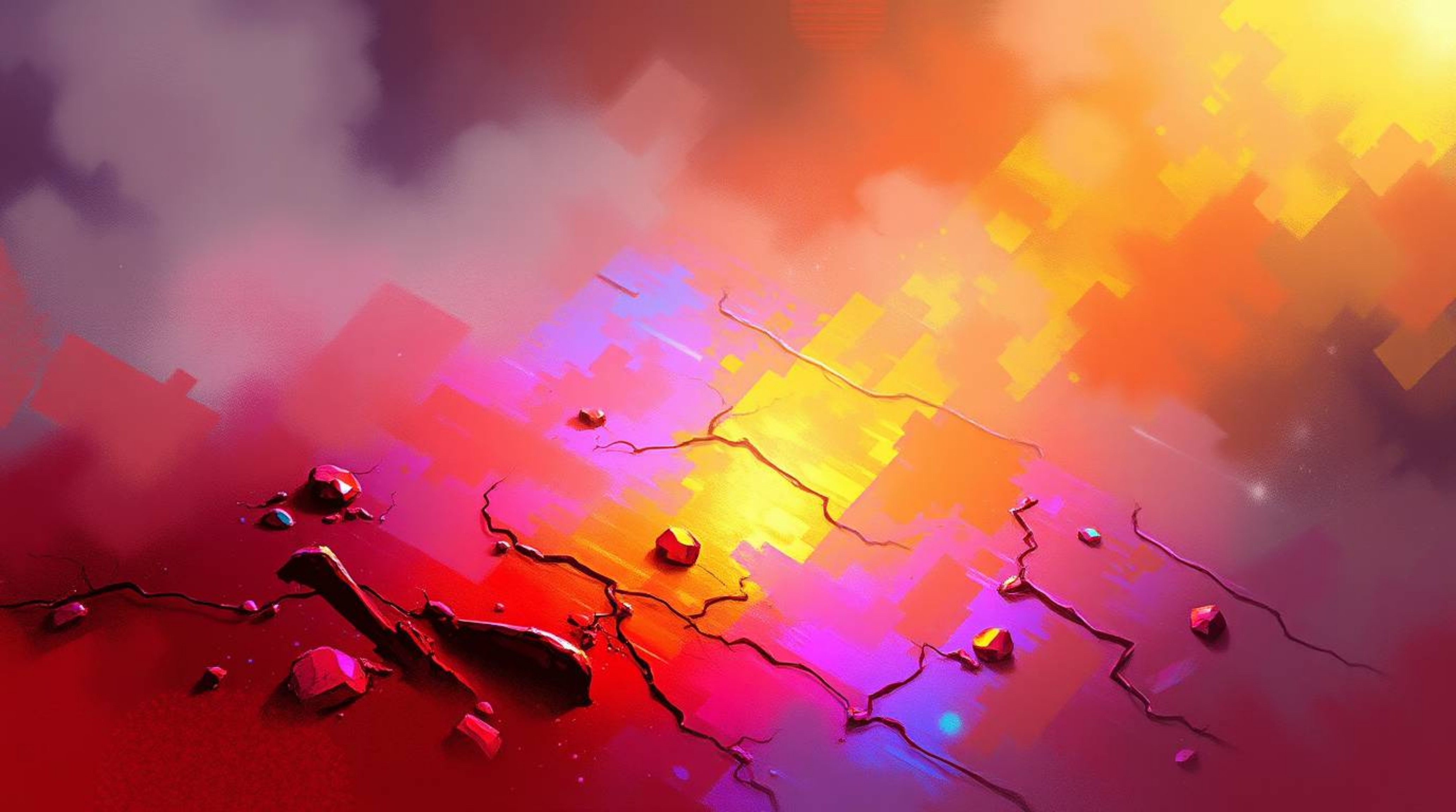 A dynamic digital sketch showcasing an iridescent gradient texture on a metallic surface, brought to life with vibrant color 