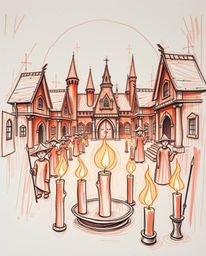 Immerse yourself in a magical world with this hand-drawn sketch depicting a school filled with young wizards, bathed in the w