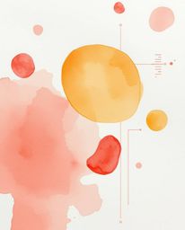A captivating abstract watercolor painting featuring delicate shapes, glitch effects, and scanline textures.  Dominated by vi