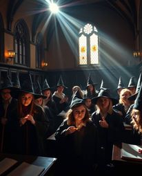 Explore a magical school brimming with young wizards, captured in professionally photographed images featuring bright lens fl