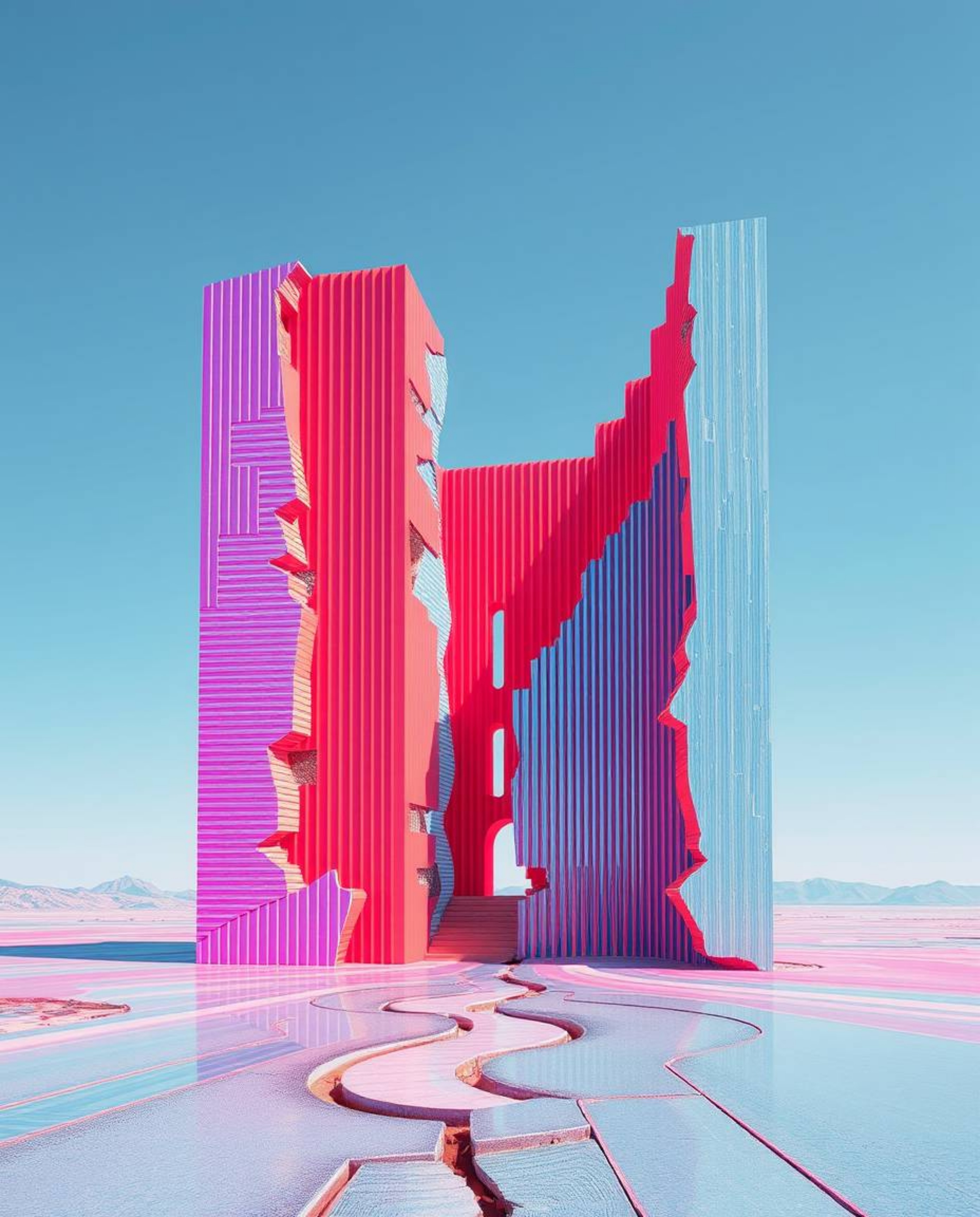 Explore the captivating intersection of architectural precision and digital disruption with this collection of images showcas