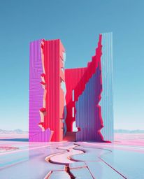 Explore the captivating intersection of architectural precision and digital disruption with this collection of images showcas