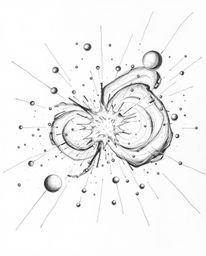 A captivating hand-drawn sketch showcases colliding galaxies in an extreme close-up, revealing a breathtaking cosmic explosio
