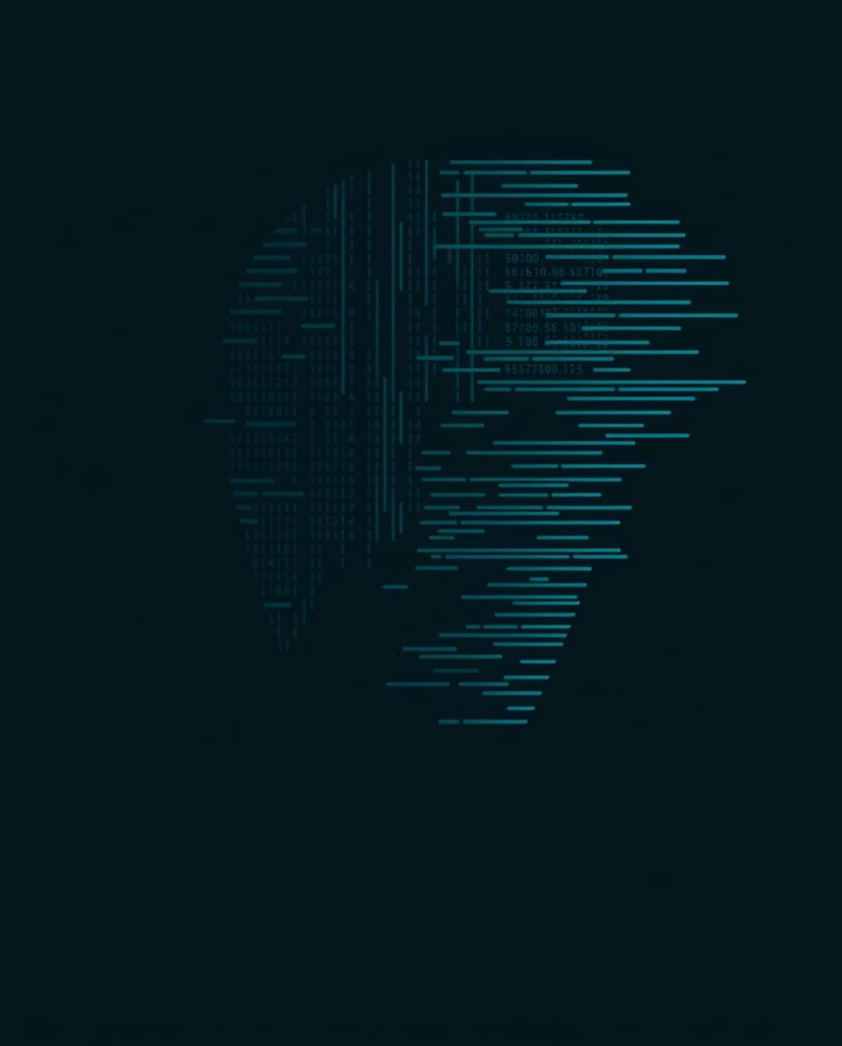 Explore a modern flat design where a digital glitch dramatically transforms a human face into a vibrant data stream. The artw