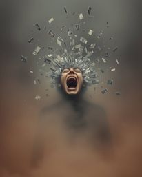 Witness the chilling scene of a person's scream echoing through a world disintegrating into pixels. Thick fog obscures visibi