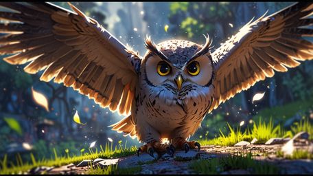 In a fascinating and heartwarming scene that combines the styles of Pixar and anime, a wise blind owl teaches young birds to 