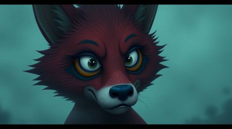 Discover a captivating digital illustration of a sarcastic animal sidekick, its expressive eyes gleaming amidst a thick burgu