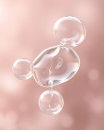 This captivating 3D render showcases translucent, fluid organic blobs gracefully floating in the vast expanse of space.  A di