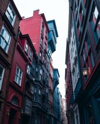 A captivating close-up reveals a surreal street scene where buildings defy gravity, folding and twisting into intricate, drea
