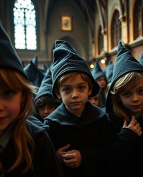 Explore the enchanting world of a magical school filled with young wizards through this tight close-up, unusual fine art phot