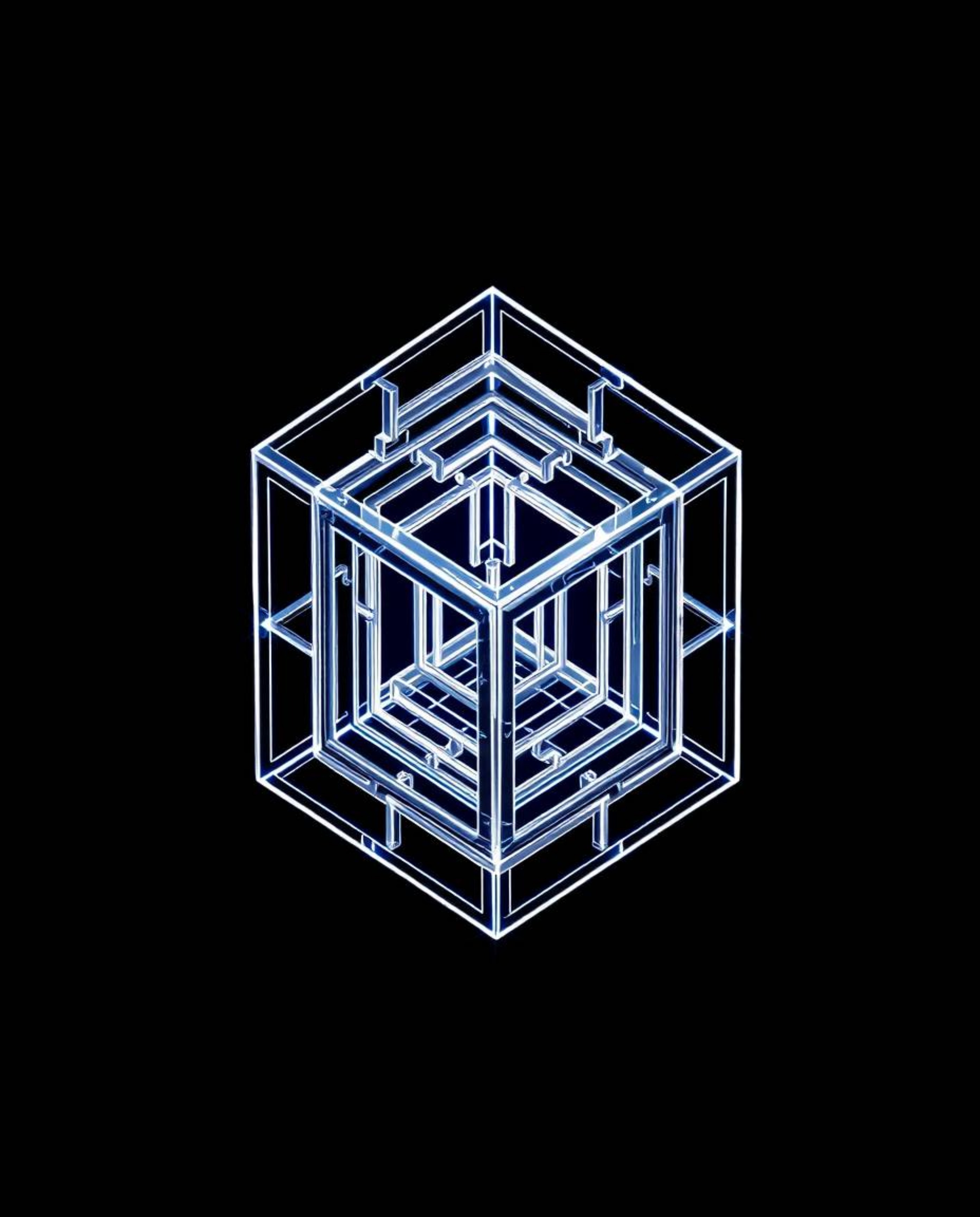 This creative logo design features a captivating repetitive cube pattern inspired by Escher's impossible geometry.  The desig