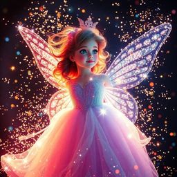 Experience the magic of a fairy godmother appearing in a dramatic cinematic style. Rendered with bright, vibrant colors and