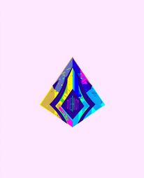 This vibrant logo design is inspired by digital glitch art and pixelated styles. It features clean geometric shapes with bala