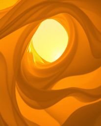 Experience the mesmerizing beauty of warm golden hour light as it gracefully illuminates fluid shapes, morphing seamlessly in