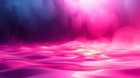 Experience a captivating digital art piece featuring neon gradient textures flowing across a liquid surface. The intense, dra
