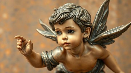 A captivating image depicting a young boy with refined features and light skin gracefully soaring above London, trails of pix