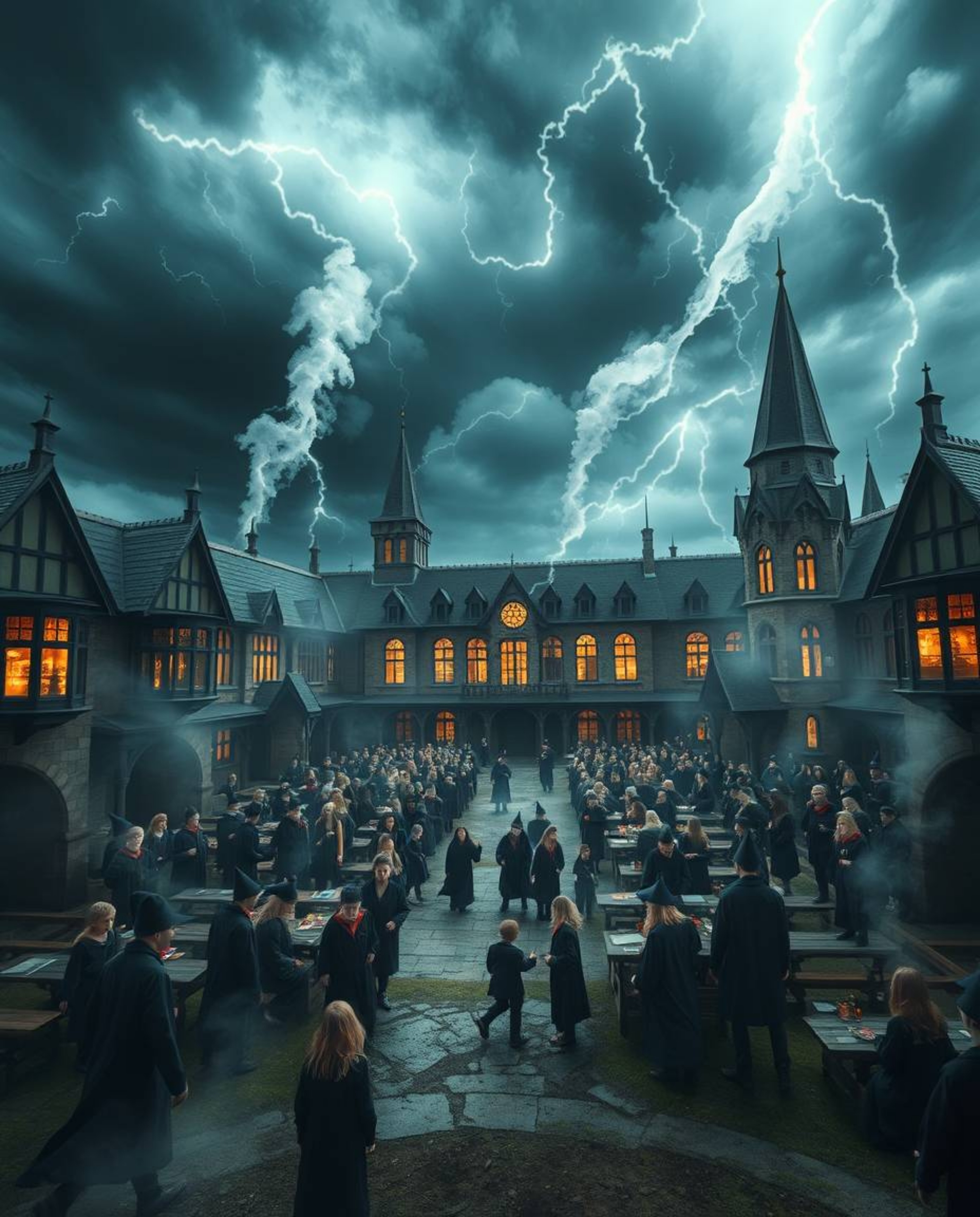 Immerse yourself in a world of young wizards attending a magical school dramatically divided into distinct sections.  Set aga