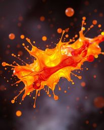 Explore a surreal digital landscape where bioluminescent, warm autumn colors blend seamlessly. Abstract 3D colorful splash sh