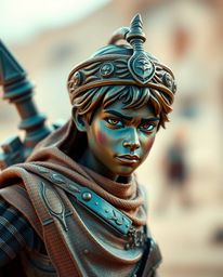 Embark on a thrilling Disney-style desert adventure with a brave hero! This captivating scene features a cool color cast, bro