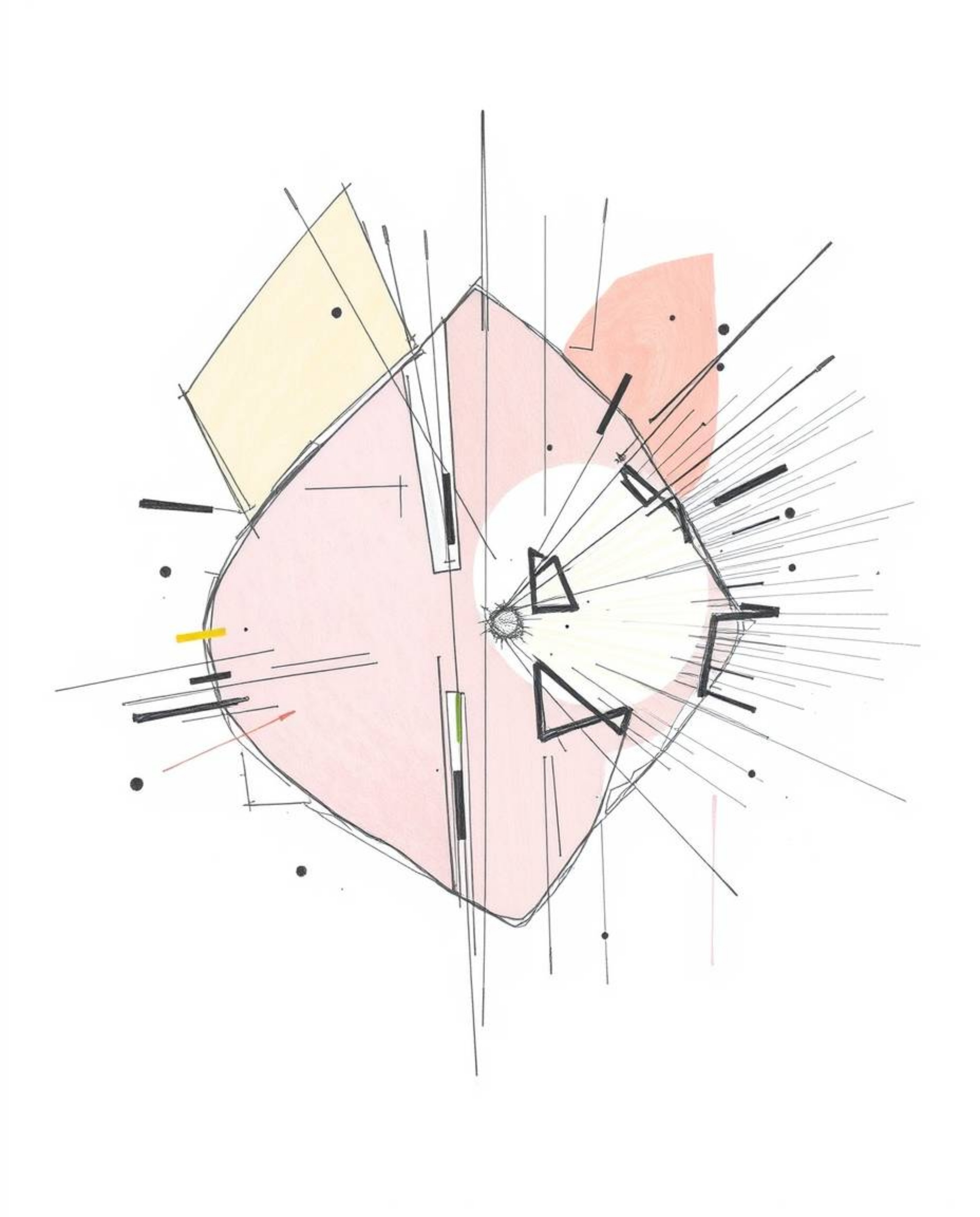 Discover stunning abstract art featuring soft pastel colors and hand-drawn sketches.  These unique pieces incorporate glitch 