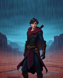 Discover a stunning digital artwork depicting a brave Disney-style hero embarking on a desert adventure. The scene is render