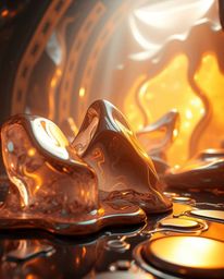 Immerse yourself in a surreal sci-fi environment with this hyperrealistic 3D rendering showcasing fluid shapes resembling mel