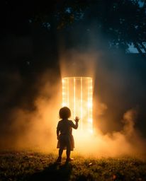 A child's encounter with a magical portal in their backyard is brought to life with volumetric lighting. Visible beams of lig