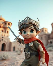 Embark on a captivating desert adventure with a brave and adorable Disney-esque hero! This stunning photography showcases pre
