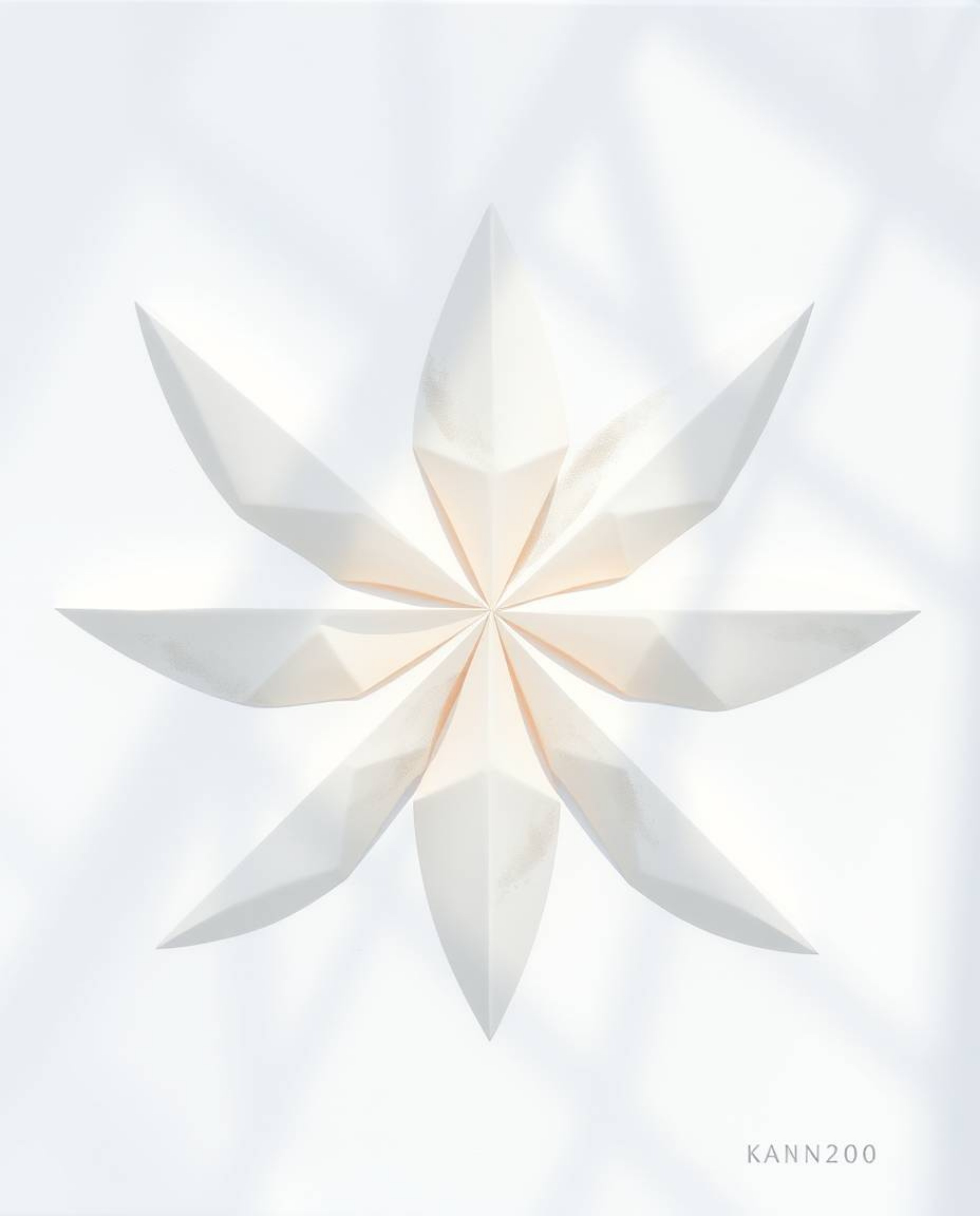 Explore the mesmerizing beauty of delicate monochrome watercolor painting featuring a 3D geometric pattern reminiscent of fol