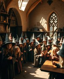 Discover stunning high-resolution photographs of a magical school brimming with young wizards.  The images feature a captivat