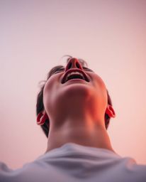 Experience the captivating blend of drama and tranquility with this image depicting a person screaming as the world around th