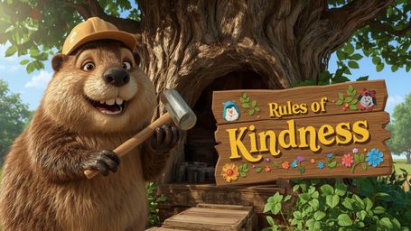 A highly detailed, high-resolution stock photo of a lovable beaver, with a warm smile and bright, shiny eyes, wearing a tiny 