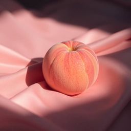 Experience the soothing sensation of this high-resolution, high-angle ASMR image. Featuring a blushing pink peach resting on 