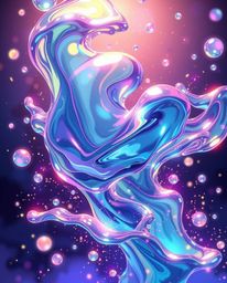 Immerse yourself in the captivating world of isekai anime with mesmerizing glassy fluid 3D shapes in constant motion. Glowing