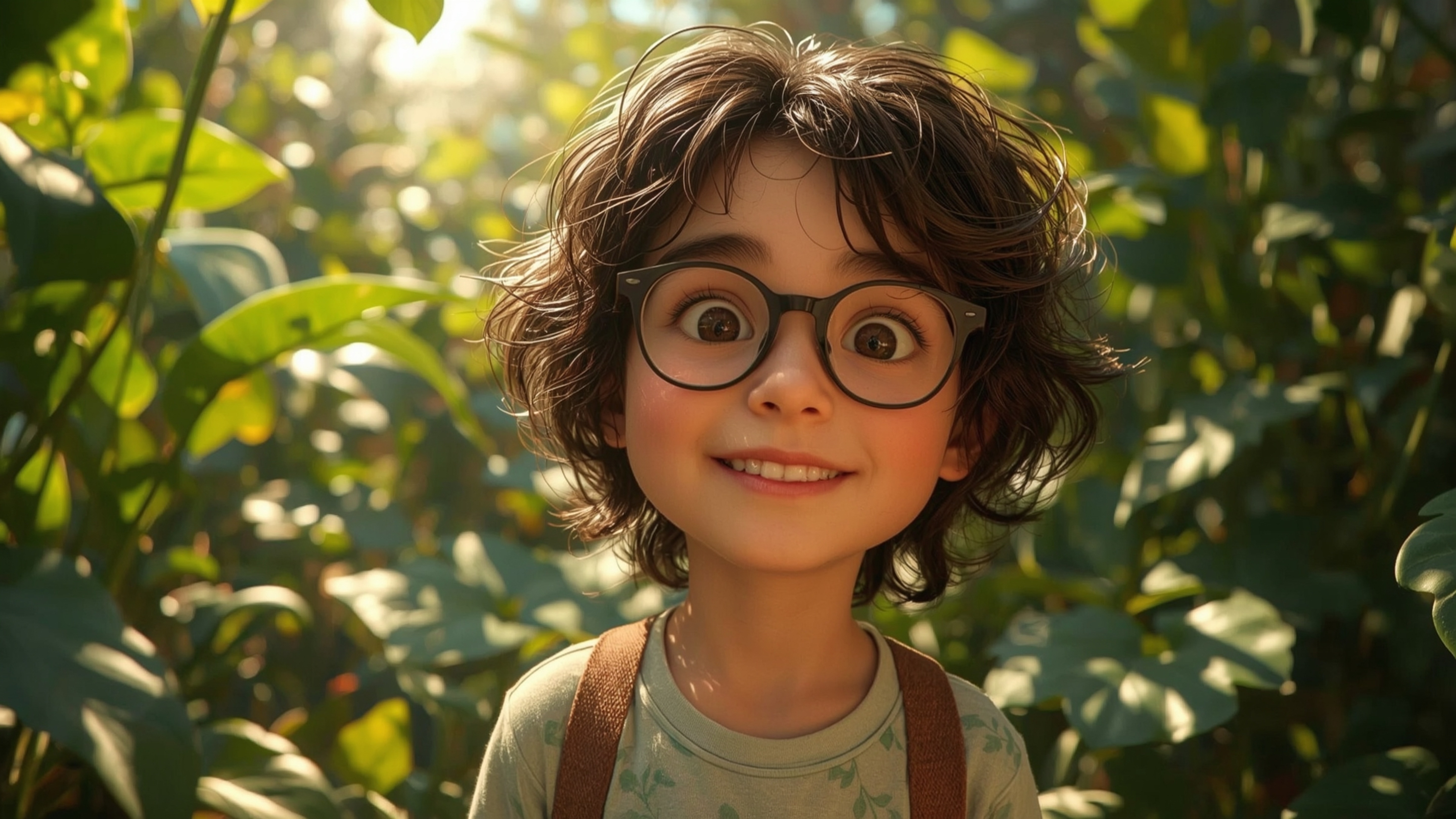 A high-resolution, professional-quality image captures a young, bespectacled homeschooled genius with a gentle, kind face and