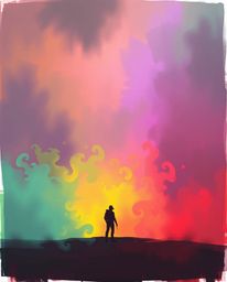Explore the mesmerizing blend of epic complementary colors and misty atmospheric sketching. This digital artwork features loo