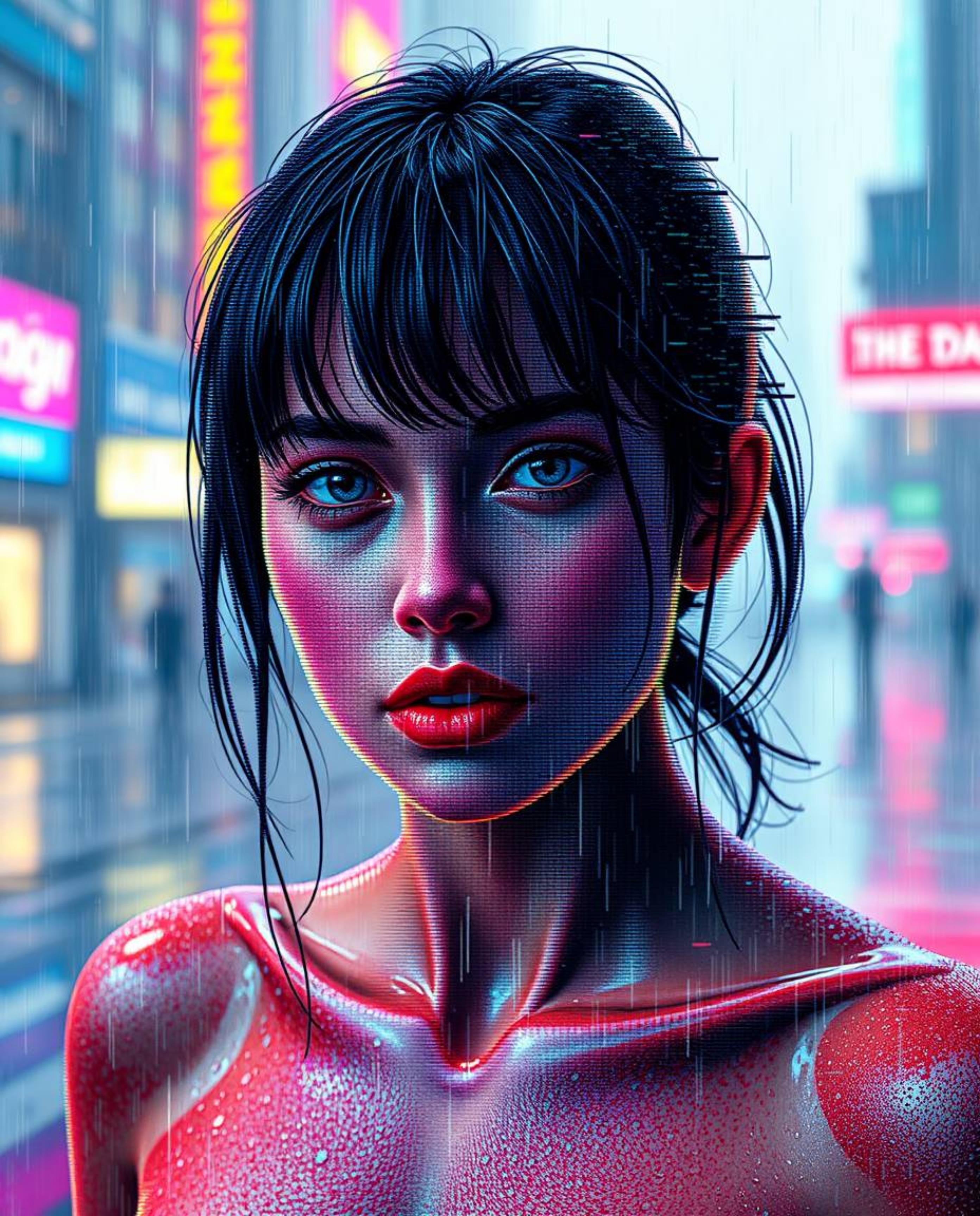 Explore the mesmerizing world of digital glitch art with this portrait showcasing corrupted data in a pixelated style. The ar