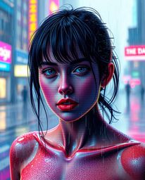 Explore the mesmerizing world of digital glitch art with this portrait showcasing corrupted data in a pixelated style. The ar