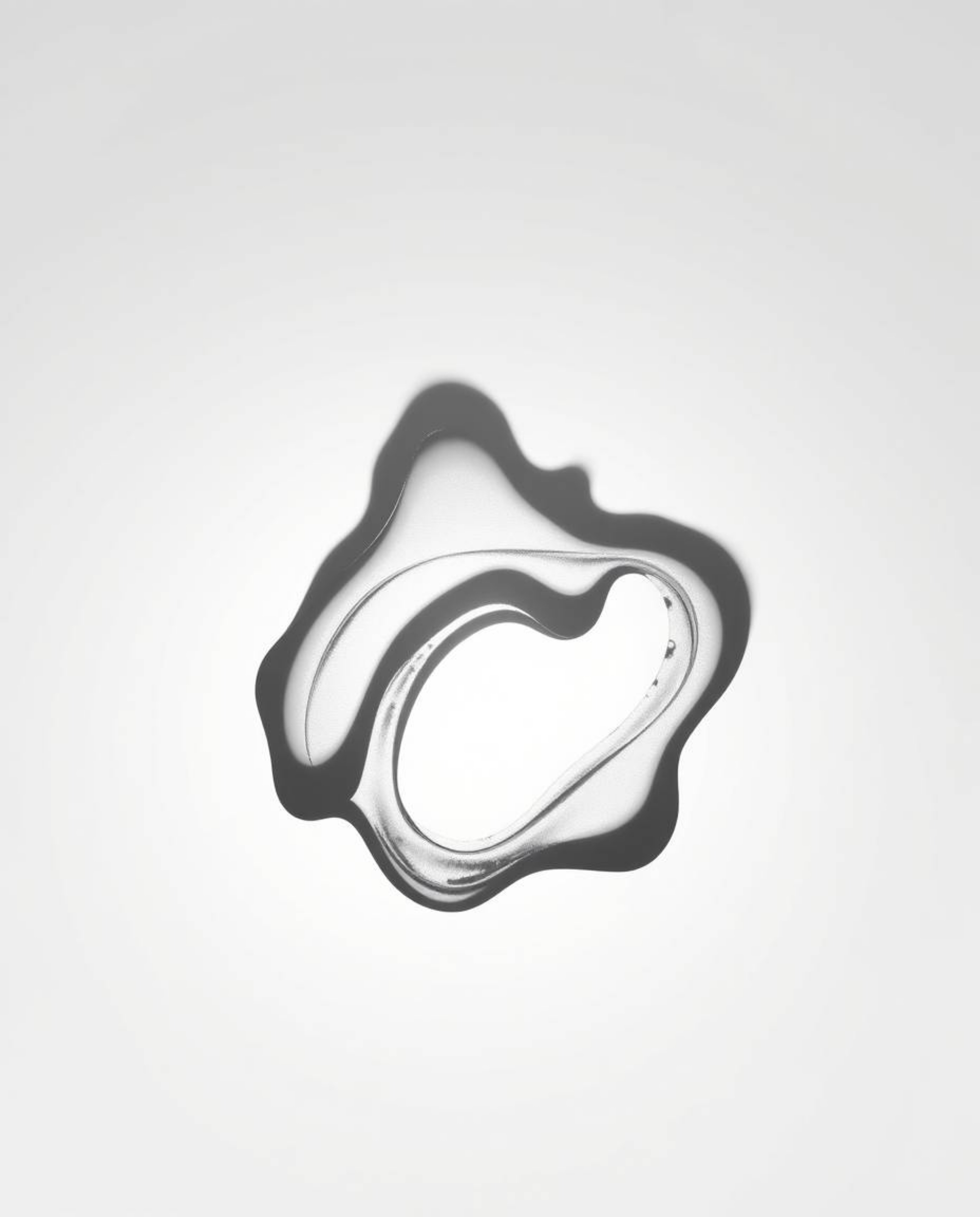 Explore the mesmerizing world of 3D fluid shapes silhouetted against a white background, featuring rough lines and textured s