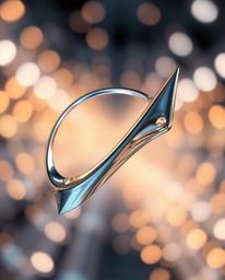 Explore captivating 3D metallic art featuring blurred bokeh effects surrounding sharp, smooth shapes in zero gravity, and smo