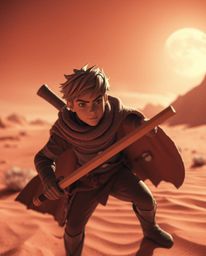 Embark on a breathtaking desert adventure with a brave, Disney-esque hero. This surreal journey is captured in stunning infra