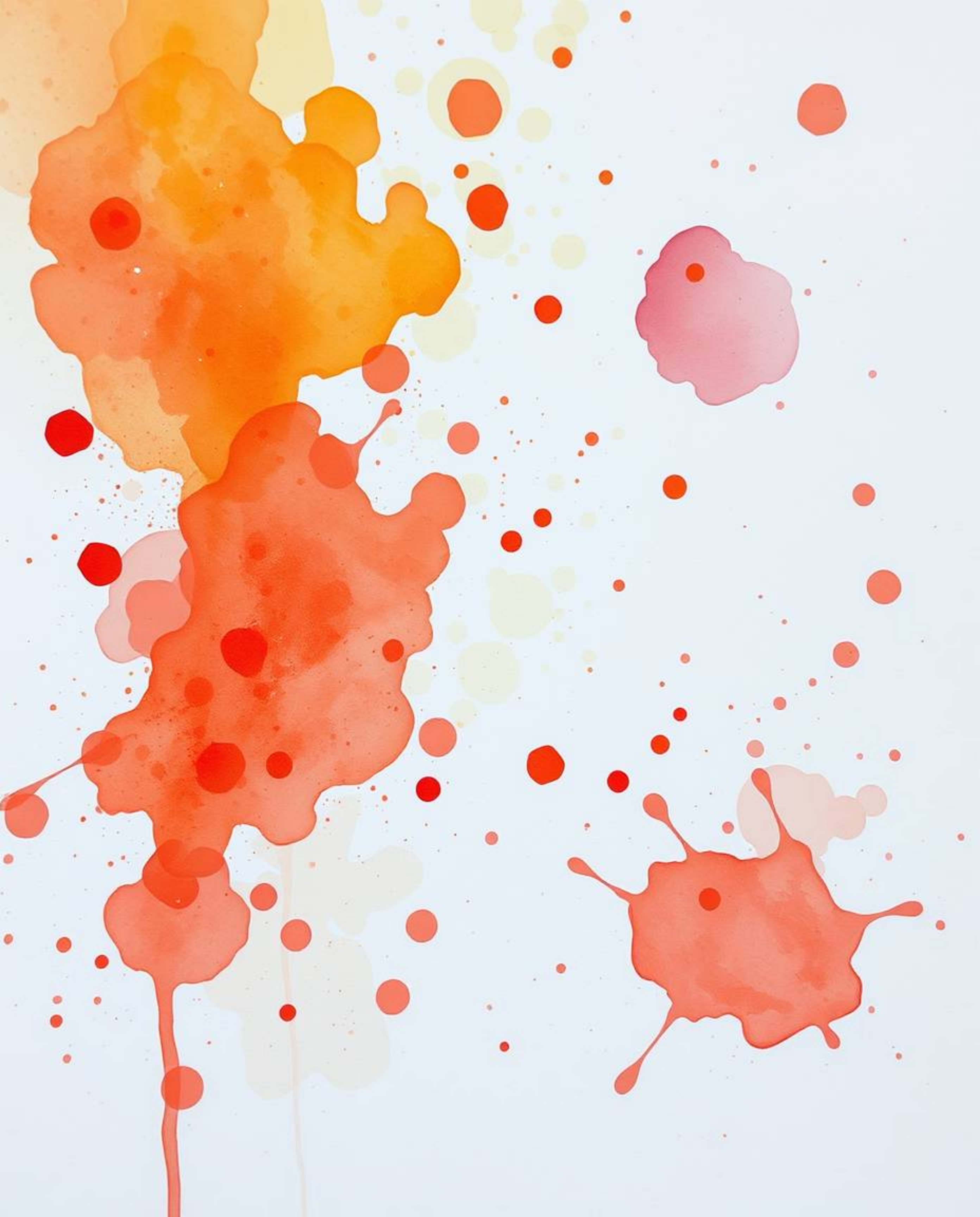 Experience the warmth and mysticism of abstract watercolor art. These vibrant paintings feature colorful paint splashes on a 